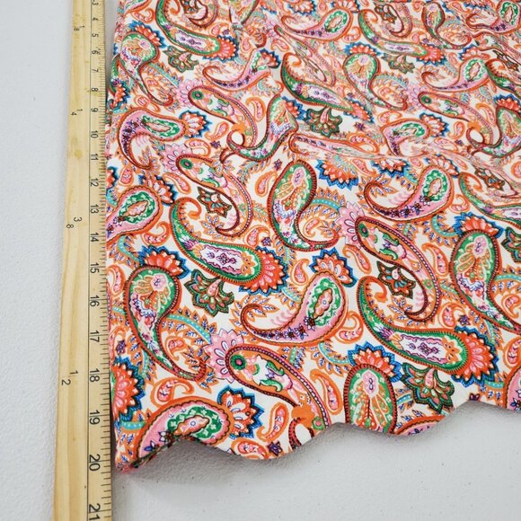 Talbtos Womens Colorful Paisley Scalloped Hem Skirt Size 14 Petite Bright Preppy - Picture 7 of 8
